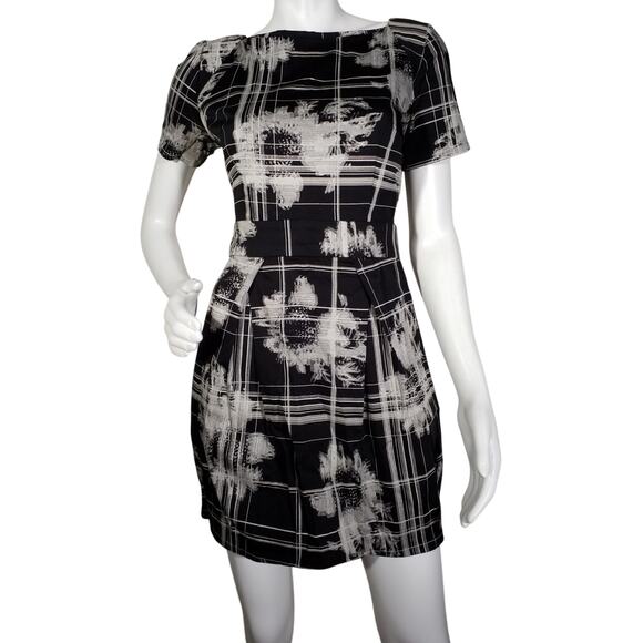 French Connection Womens Size 6 Abstract Print Pockets Stretch Cocktail Dress - Picture 1 of 6